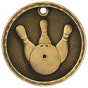 Antique Gold 2" 3D Bowling Medal