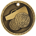 Antique Gold 2" 3D Cheer Medal