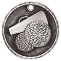 Antique Silver 2" 3D Cheer Medal