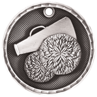 Antique Silver 2" 3D Cheer Medal