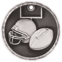 Antique Silver 2" 3D Football Medal