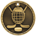 Antique Gold 2" 3D Hockey Medal