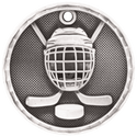 Antique Silver 2" 3D Hockey Medal