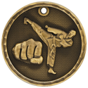 Antique Gold 2" 3D Martial Arts Medal