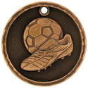 Antique Bronze 2" 3D Soccer Medal