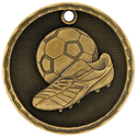Antique Gold 2" 3D Soccer Medal