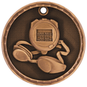 Antique Bronze 2" 3D Swimming Medal