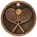 Antique Bronze 2" 3D Tennis Medal