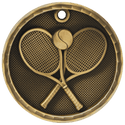 Antique Gold 2" 3D Tennis Medal