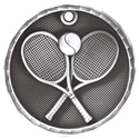 Antique Silver 2" 3D Tennis Medal