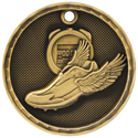 Antique Gold 2" 3D Track Medal