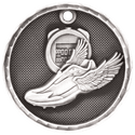 Antique Silver 2" 3D Track Medal