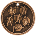 Antique Bronze 2" 3D Track and Field Medal