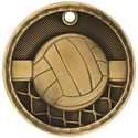 Antique Gold 2" 3D Volleyball Medal