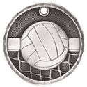 Antique Silver 2" 3D Volleyball Medal