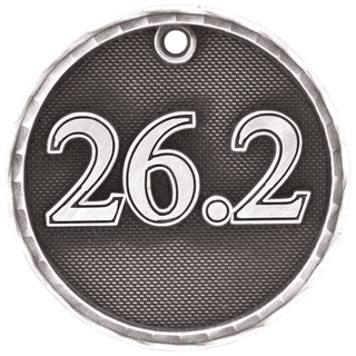 Antique Silver 2" 3D Marathon Medal