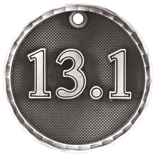 Antique Silver 2" 3D Half Marathon Medal