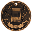 Antique Bronze 2" 3D Math Medal