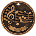 Antique Bronze 2" 3D Music Medal