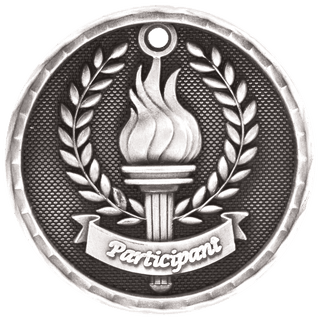 Antique Silver 2" 3D Participant Medal