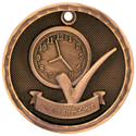 Antique Bronze 2" 3D Perfect Attendance Medal