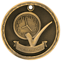 Antique Gold 2" 3D Perfect Attendance Medal