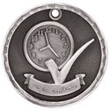 Antique Silver 2" 3D Perfect Attendance Medal
