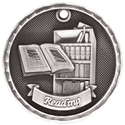 Antique Silver 2" 3D Reading Medal