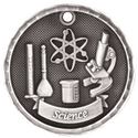 Antique Silver 2" 3D Science Medal