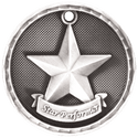 Antique Silver 2" 3D Star Performer Medal