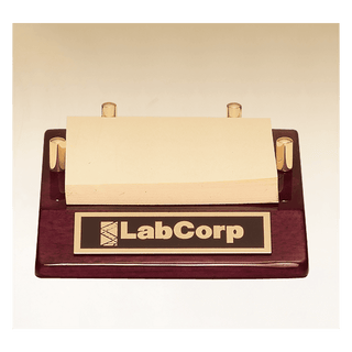 4 1/2" x 3 7/8" Rosewood Piano Finish Post-It Note Holder with Black Plate