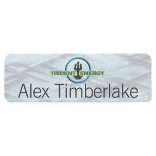 3" x 1" White Dynasub Aluminum Name Badge Plate