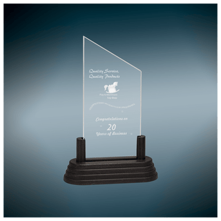 Clear 7" Corners Pop-In Acrylic with Gold Pedestal Base