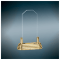 Clear 2 7" Corners Pop-In Acrylic with Gold Pedestal Base