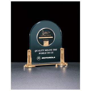 6" x 6" Airflyte Series Jade Acrylic with Gold-Plated Brass Base and 2 1/2" CAM Insert