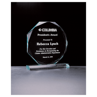 6" x 6 3/4" Octagon Series Jade Acrylic Award