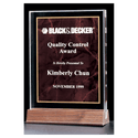 Ruby Marble Acrylic Award with American Walnut 7" x 9 5/8" Base