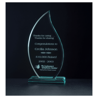 4 1/4" x 8 3/4" Flame Series Jade Acrylic Award