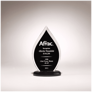 Clear Acrylic with Black 4 1/2" x 7 3/4" Flame Series Silk Screened Back