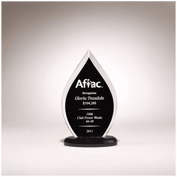 Clear Acrylic with Black 4 1/2" x 7 3/4" Flame Series Silk Screened Back
