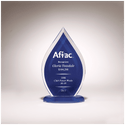 Clear Acrylic with Blue 4 1/2" x 7 3/4" Flame Series Silk Screened Back
