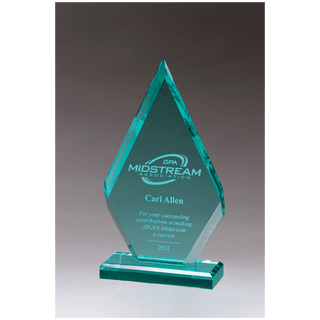 4 1/2" x 8 1/2" Flame Series Beveled Jade Acrylic Award