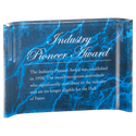 Blue 7" x 5" Marbleized Acrylic Crescent