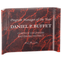 Red 8" x 6" Marbleized Acrylic Crescent