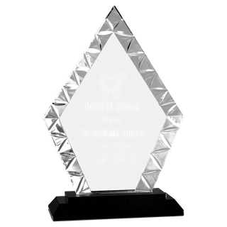 7 1/2" Diamond Accent Glass on Black Base