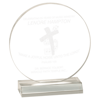 Large Clear Acrylic Circle with Clear Base