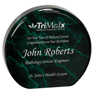 Green 3 1/2" Marble Acrylic Circle