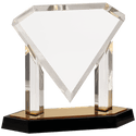 Gold 9 1/2" Floating Diamond Acrylic