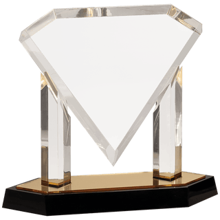 Gold 9 1/2" Floating Diamond Acrylic