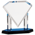 Blue 10 3/4" Floating Diamond Acrylic